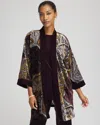 Chico's Travelers Velvet Burnout Kimono In Night Bloom In Purple