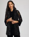 Chico's Travelers Velvet Lace Jacket In Black In Black
