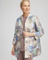 Chico's Travelers Watercolor Jacquard Jacket In Walnut In Brown