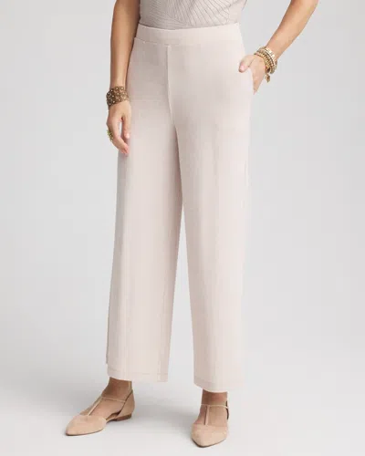 Chico's Travelers™ Wide Leg Pocket Cropped Pants In Neutral Size 8/10 |  Wrinkle-free Travel Clothing In Smokey Taupe
