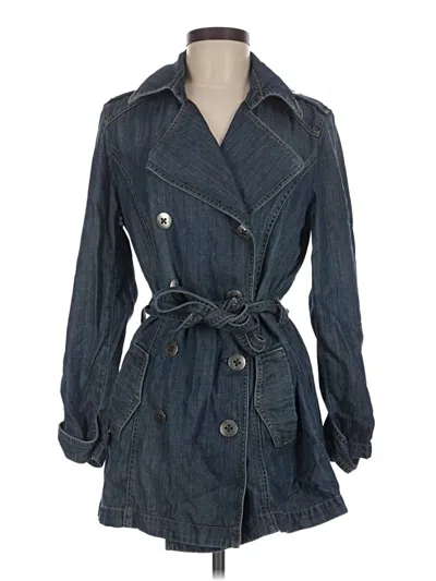 Pre-owned Chico's Trenchcoat In Blue