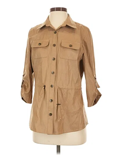 Pre-owned Chico's Trenchcoat In Tan