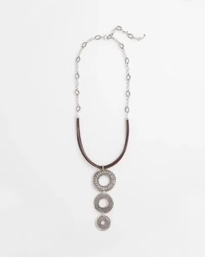 Chico's Triple Medallion Pendant Necklace In Brown