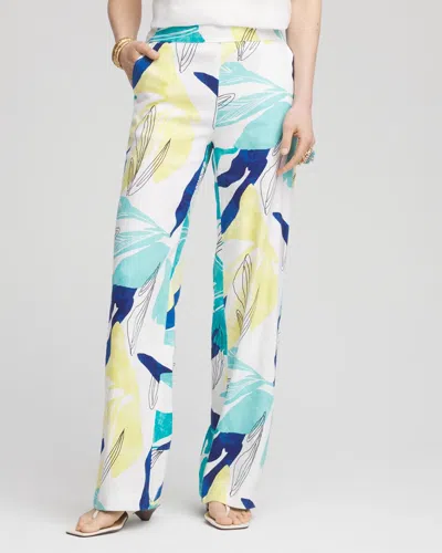 Chico's Tropical Linen Stretch Relaxed Pants In White