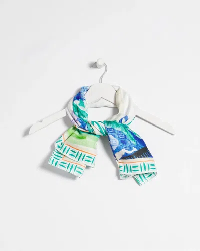 Chico's Tropical Paradise Square Neckerchief In White