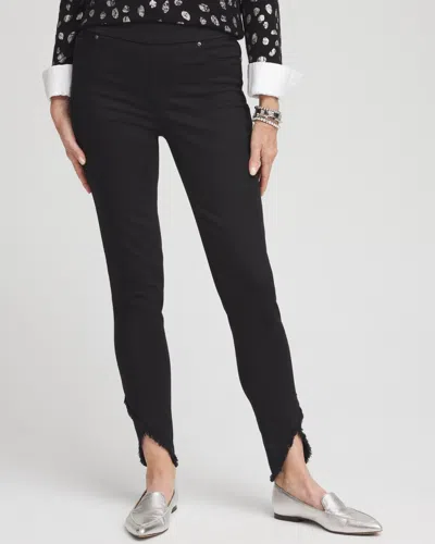 Chico's Tulip Hem Pull-on Ankle Jeggings In Black Size 12 |