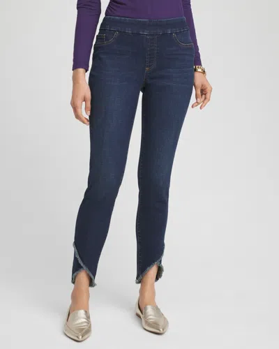 Chico's Tulip Hem Pull-on Ankle Jeggings In Lunabelle Indigo Size 14 |