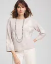 Chico's Tulle Floral Pullover Sweater In Helium Size 20/22 |  In Helium