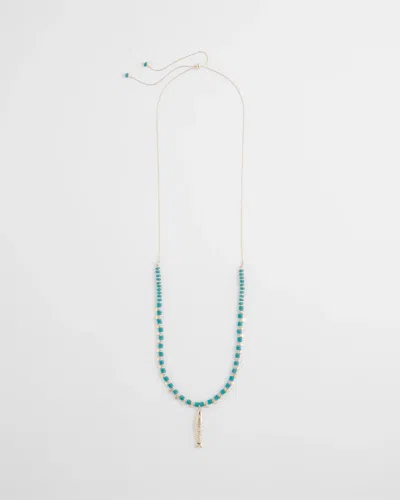 Chico's Turquoise Bead Necklace In Blue