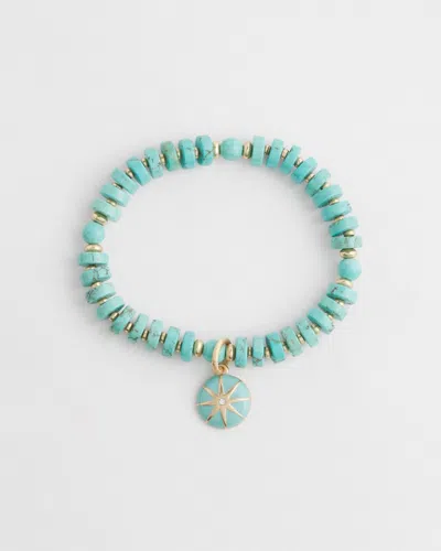 Chico's Turquoise Drop Off Stretch Bracelet |  In Green