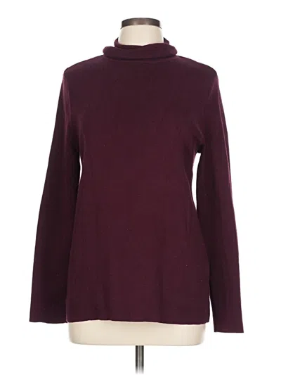 Pre-owned Chico's Turtleneck Sweater In Burgundy