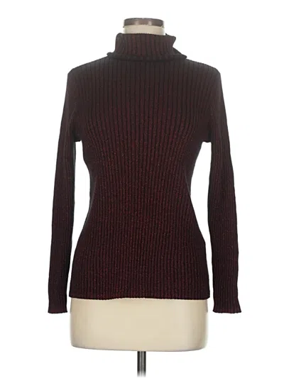 Pre-owned Chico's Turtleneck Sweater In Burgundy