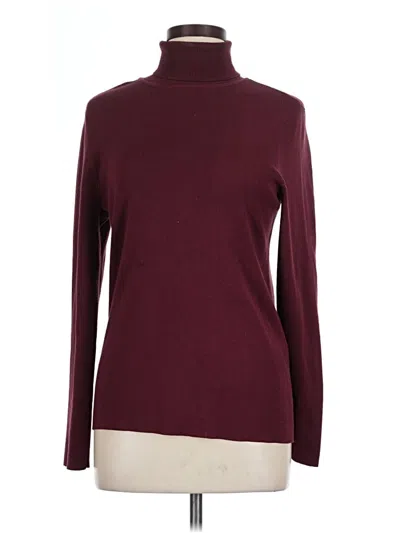 Pre-owned Chico's Turtleneck Sweater In Burgundy