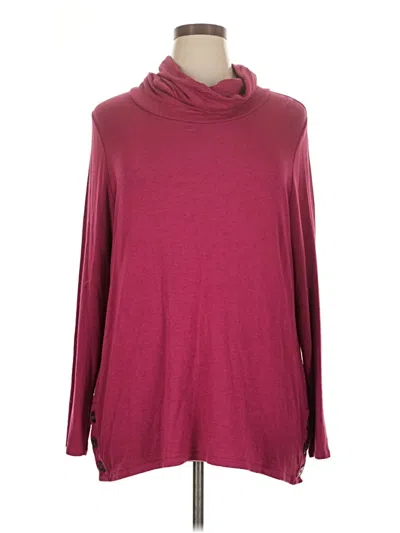 Pre-owned Chico's Turtleneck Sweater In Burgundy