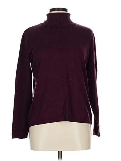 Pre-owned Chico's Turtleneck Sweater In Burgundy