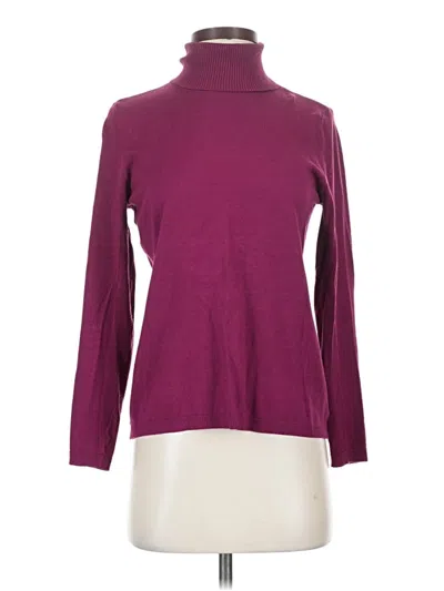 Pre-owned Chico's Turtleneck Sweater In Burgundy