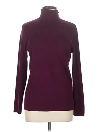 Pre-owned Chico's Turtleneck Sweater In Burgundy