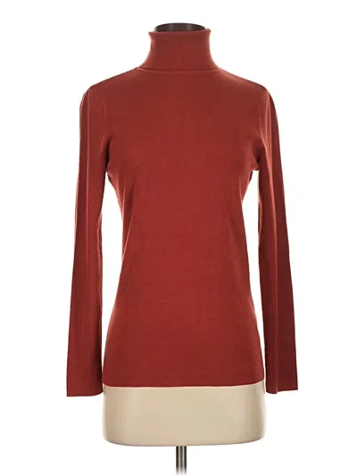 Pre-owned Chico's Turtleneck Sweater In Burgundy