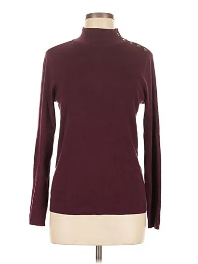 Pre-owned Chico's Turtleneck Sweater In Burgundy