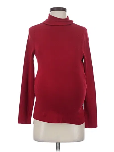 Pre-owned Chico's Turtleneck Sweater In Burgundy