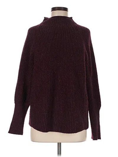 Pre-owned Chico's Turtleneck Sweater In Burgundy