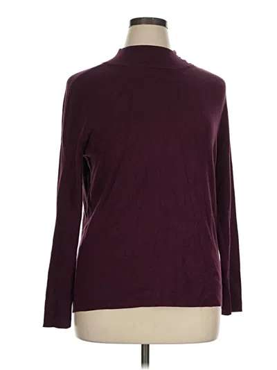 Pre-owned Chico's Turtleneck Sweater In Burgundy