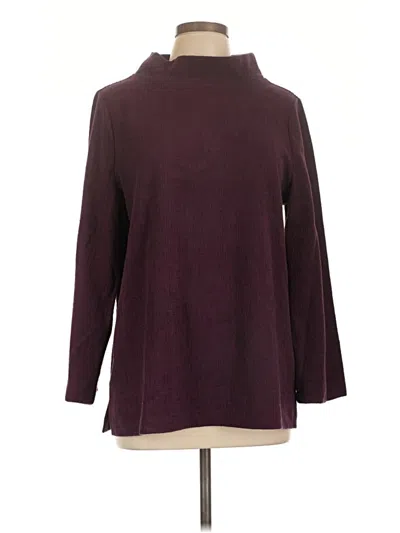 Pre-owned Chico's Turtleneck Sweater In Burgundy