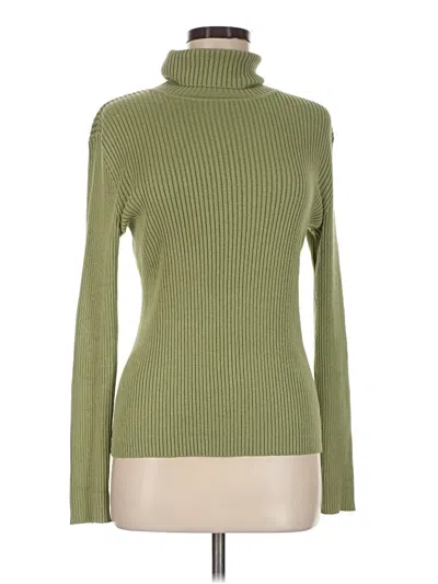 Pre-owned Chico's Turtleneck Sweater In Green