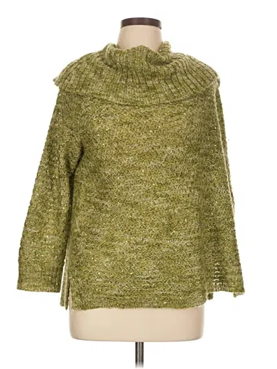 Pre-owned Chico's Turtleneck Sweater In Green