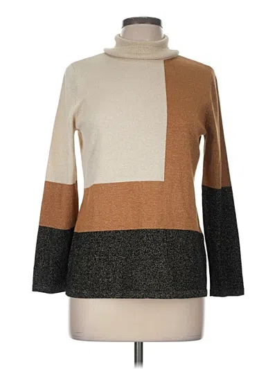 Pre-owned Chico's Turtleneck Sweater In Tan