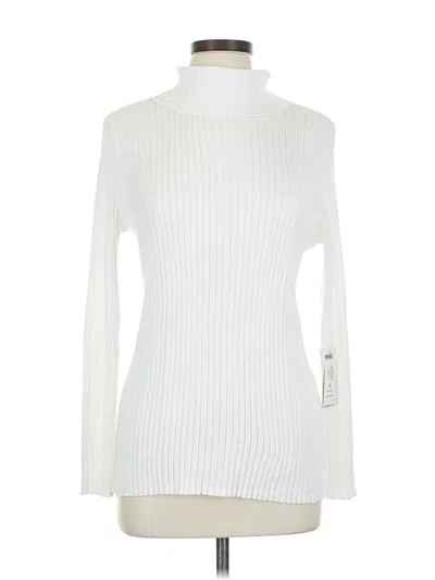 Pre-owned Chico's Turtleneck Sweater In White