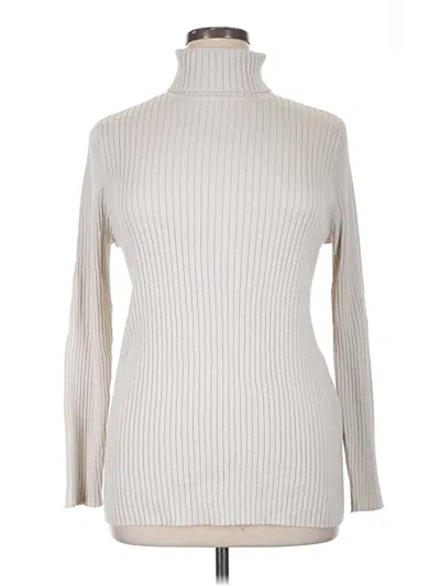 Pre-owned Chico's Turtleneck Sweater In White