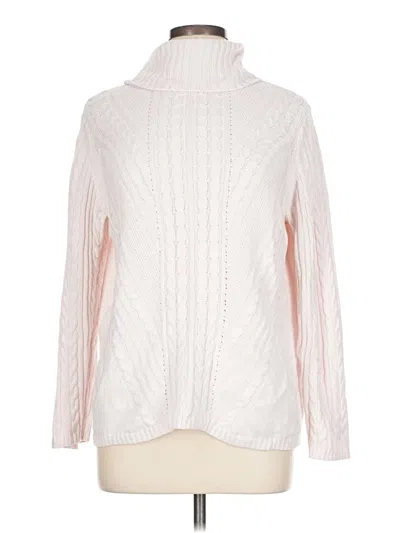 Pre-owned Chico's Turtleneck Sweater In White