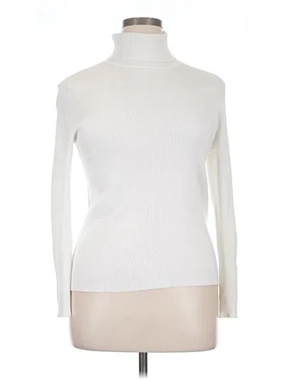 Pre-owned Chico's Turtleneck Sweater In White