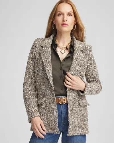 Chico's Tweed Sweater Blazer In Green Size 16/18 |  In Olive