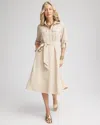 Chico's Twill Belted Midi Shirtdress In Wild Truffle Size 20/22 |  In Wild Truffle