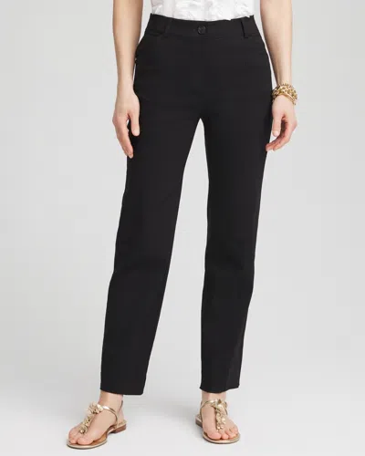 Chico's Twill Superior Stretch Ankle Pants In Black Size 12 |