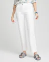 Chico's Twill Superior Stretch Ankle Pants In White Size 10 |  In Alabaster