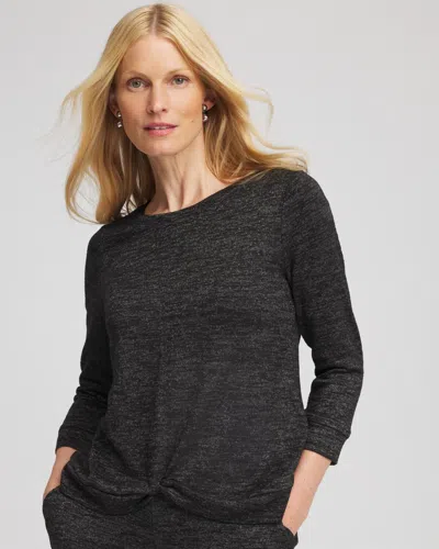 Chico's Twist-front Top In Black