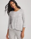 Chico's Twist-front Top In Salt/pepper