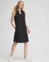 CHICO'S UPF SUN PROTECTION SLEEVELESS POLO DRESS IN BLACK SIZE 16/18 | CHICO'S ZENERGY ACTIVEWEAR