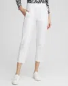 CHICO'S UPF SUN PROTECTION RIB MIX CROPPED PANTS IN WHITE SIZE 16/18 | CHICO'S ZENERGY ACTIVEWEAR