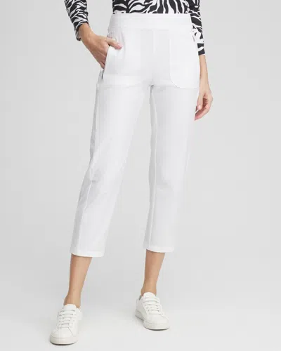 Chico's Rib Mix Cropped Pants In White Size 18 |  Zenergy Activewear