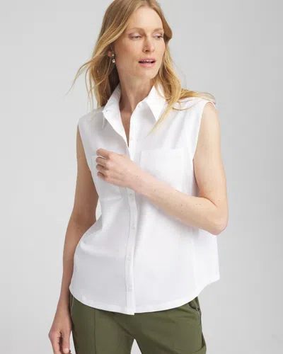 Chico's Rib Mix Top In White Size 16/18 |  Zenergy Activewear