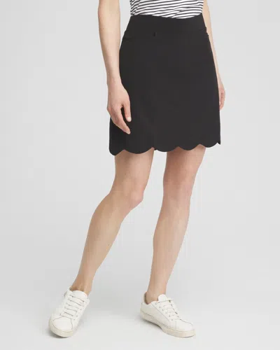 Chico's Scallop Hem Tennis Skirt In Black Size 10 |  Zenergy Activewear