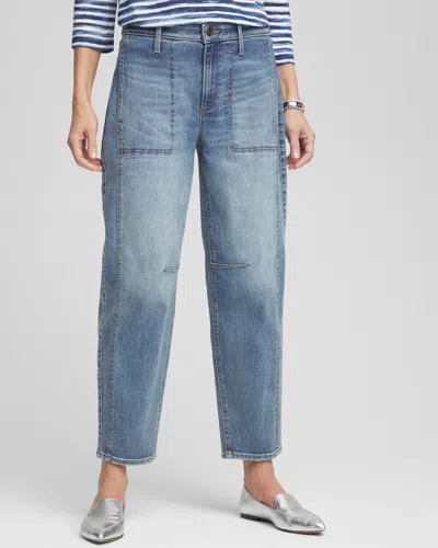 Chico's Utility Tapered Jeans In Impala Indigo Size 16 |