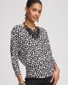 Chico's Touch Of Cool™ Valentine's Day Banded-hem Top In Black Size 8/10 |  In Black
