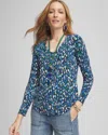 Chico's V-neck Dots Pullover Sweater In Blue Size 16/18 |  In Passport Blue