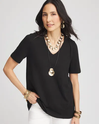 Chico's V-neck Tee In Black Size 20/22 |