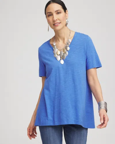Chico's V-neck Tee In Blue Size 16/18 |  In Blue Pearl